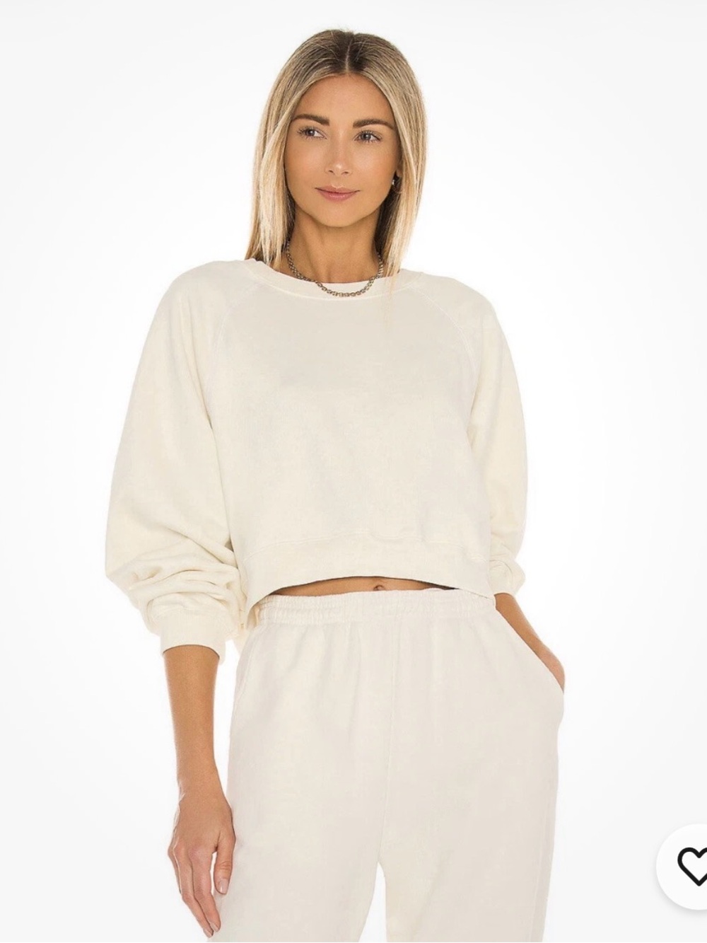 SIXTHREESEVEN White Crewneck Crop Top